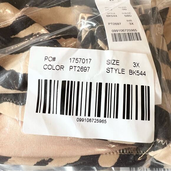 J.CREW Bandeau Bikini Top in Zebra Stripe Adjustable Straps Tan Brown 3X NEW - Picture 9 of 11
